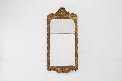 Lot 474 - A George I-style carved giltwood pier mirror