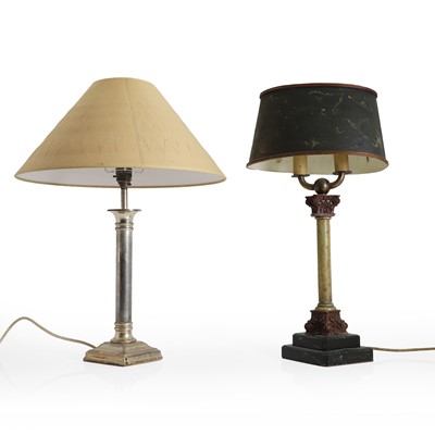 Lot 323 - A Corinthian column table lamp