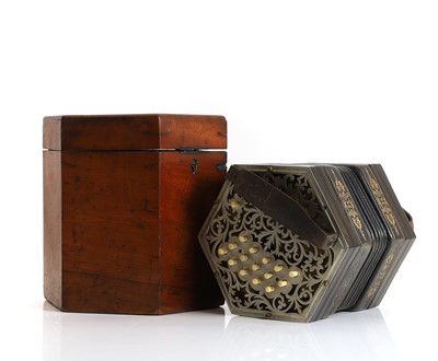 Lot 247 - A C Jeffries hexagonal thirty-two button concertina