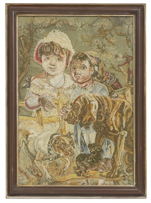 Lot 272 - A needlework panel