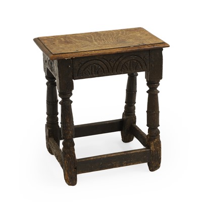 Lot 416 - An oak joint stool