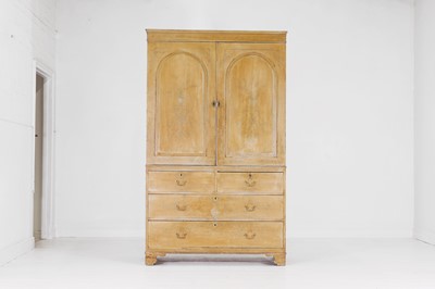 Lot 64 - A Regency painted mahogany linen press
