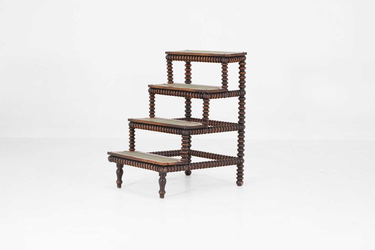 Lot 61 - A set of Victorian walnut library steps