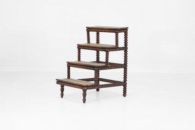 Lot 61 - A set of Victorian walnut library steps