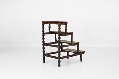 Lot 61 - A set of Victorian walnut library steps
