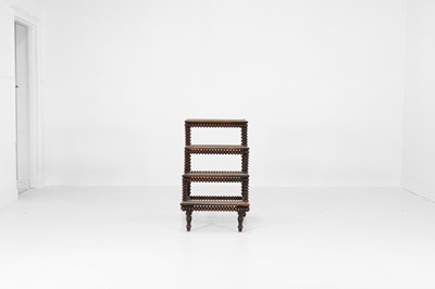 Lot 61 - A set of Victorian walnut library steps