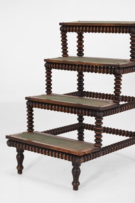 Lot 61 - A set of Victorian walnut library steps