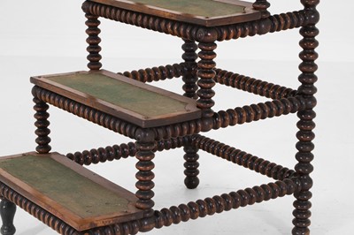 Lot 61 - A set of Victorian walnut library steps