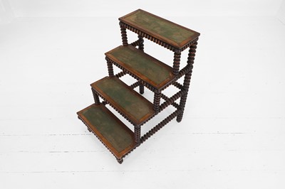 Lot 61 - A set of Victorian walnut library steps