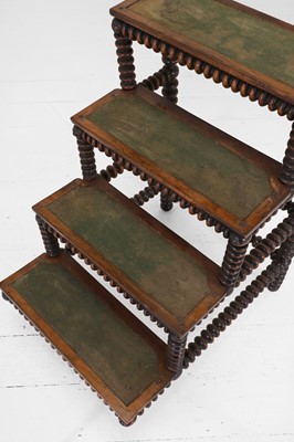 Lot 61 - A set of Victorian walnut library steps