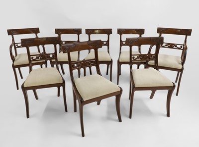 Lot 341A - A set of eight Regency mahogany dining chairs