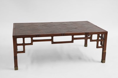 Lot 344 - A large rectangular bamboo styled coffee table