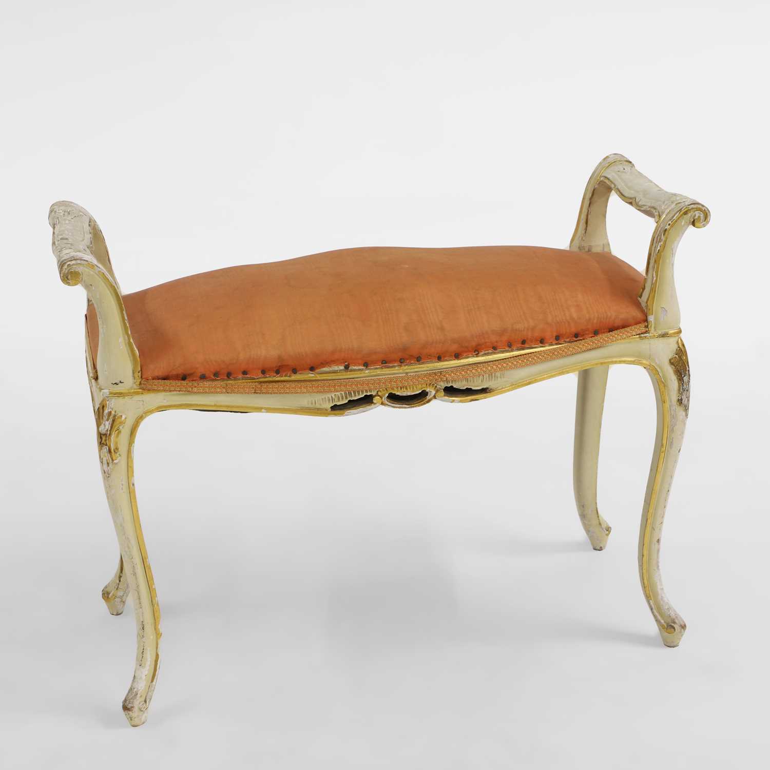 Lot 428 - A twin scroll-handled bedroom stool,