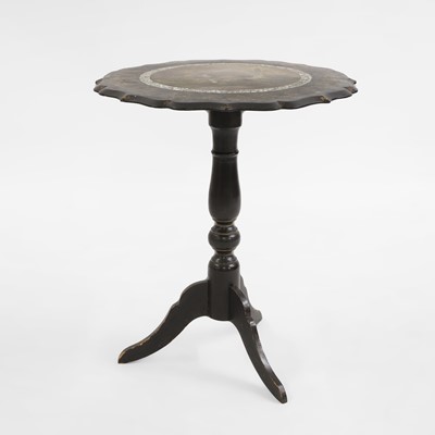 Lot 348 - A Victorian ebonised papier-maché occasional table