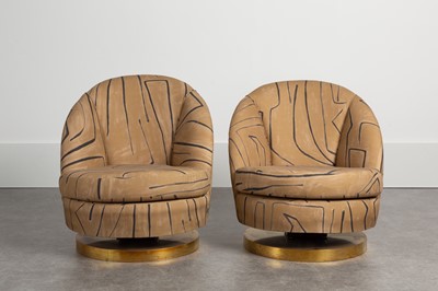 Lot 9 - A pair of upholstered tub chairs