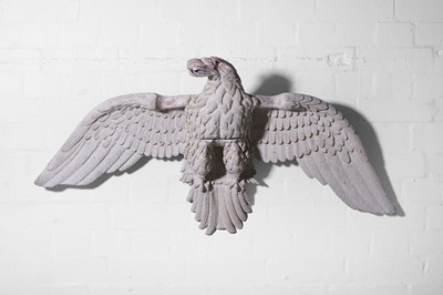 Lot 103 - A rococo carved and painted wooden eagle
