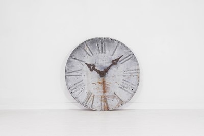 Lot 396 - A large zinc and iron clock face