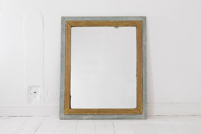 Lot 234 - A painted and parcel-gilt pine mirror