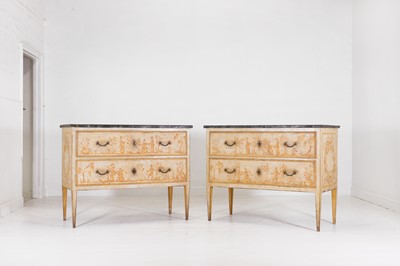 Lot 488 - A pair of neoclassical painted pine commodes