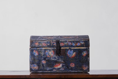 Lot 164 - A small folk art painted wooden marriage chest