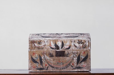 Lot 359 - A folk art painted wooden marriage chest