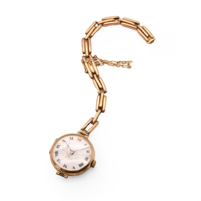 Lot 356 - A 9ct gold Rolex mechanical bracelet watch, c.1915