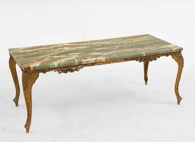Lot 460 - A gilt and faux marble table