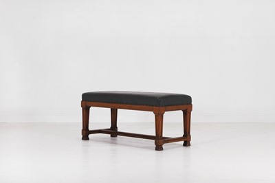 Lot 137 - A Victorian walnut and leather stool