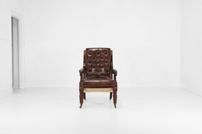Lot 494 - A George IV mahogany and leather library armchair
