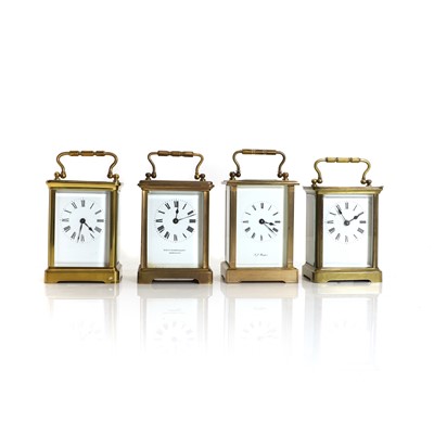 Lot 185 - Four modern brass carriage timepieces