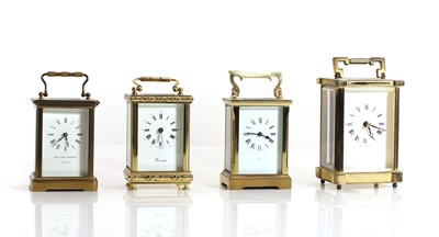 Lot 190 - Four brass carriage timepieces