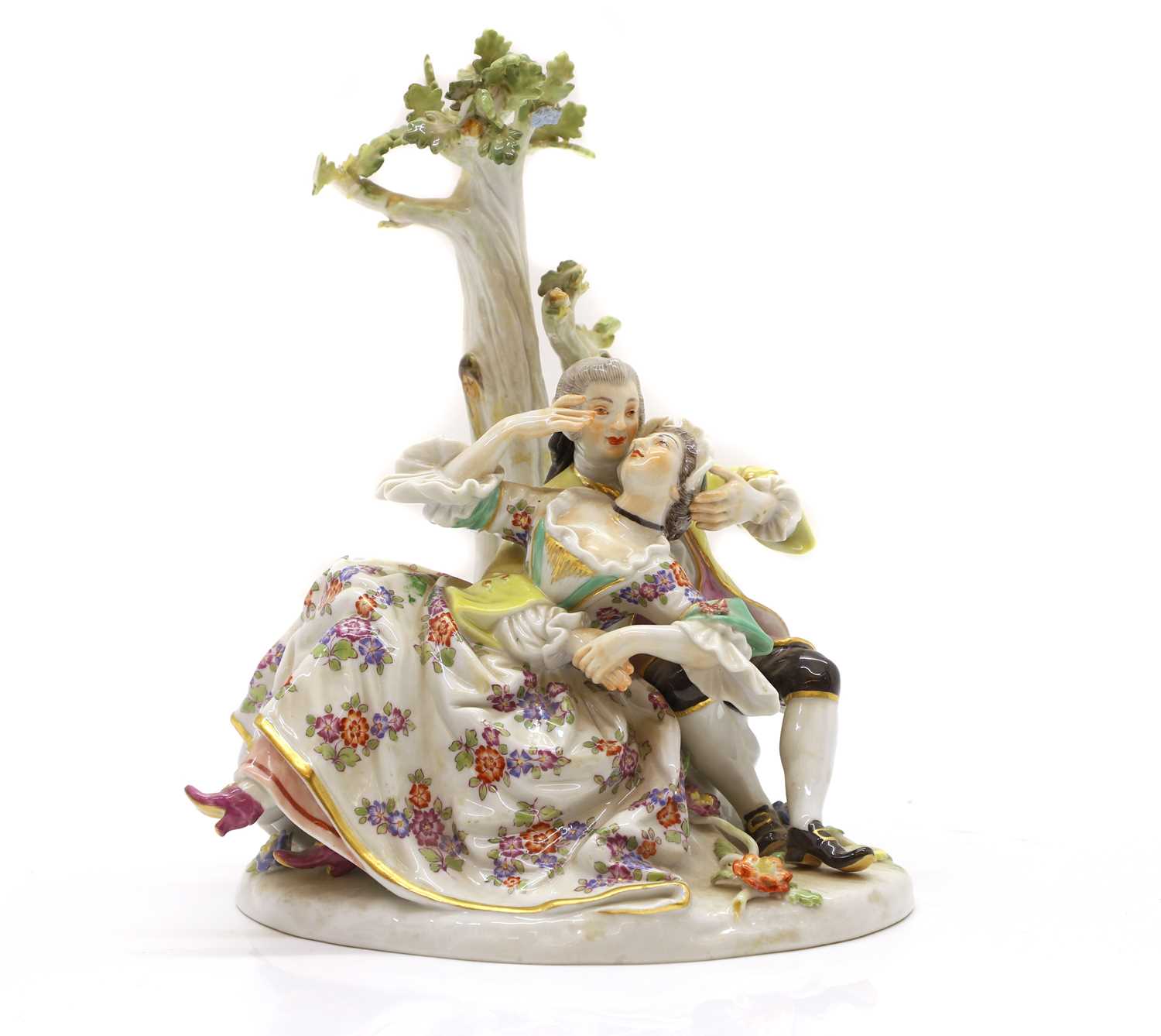 Lot 202 - A Meissen porcelain figural group