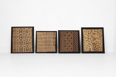 Lot 90 - Four Kuba Shoowa raffia cloth panels