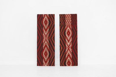 Lot 411 - A pair of flat-weave rug panels