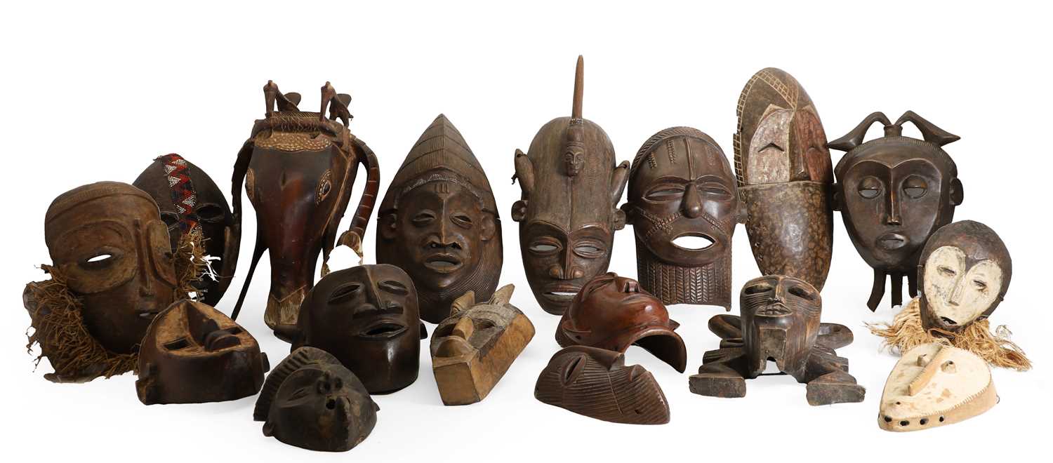 Lot 111 - A large collection of Nigerian and African masks