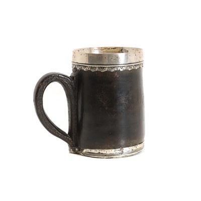 Lot 214 - An 18th century leather blackjack or mug
