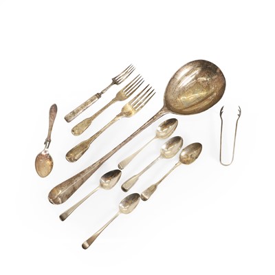 Lot 10 - A Scottish George II Old English pattern silver serving spoon