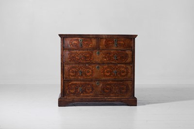 Lot 478 - A walnut, oak and seaweed marquetry chest of drawers
