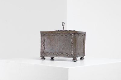 Lot 168 - An etched steel casket