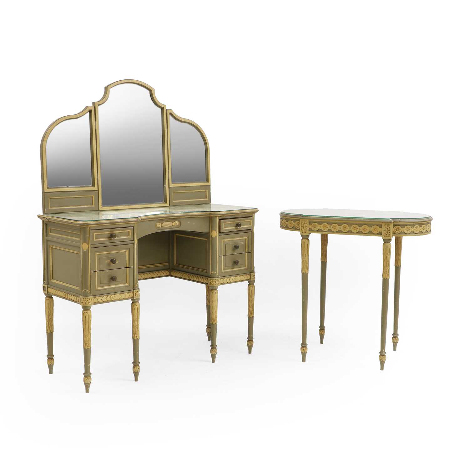 Lot 408 - A painted neo-classical revival bedroom suite