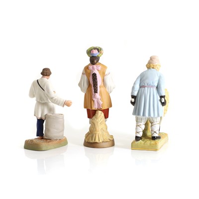 Lot 133 - A Dmitrov State Porcelain Factory bisque porcelain figure 'Sower' and a 'Flower Girl'
