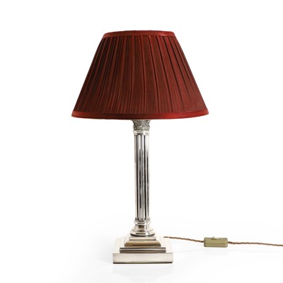 Lot 322 - A silver plated table lamp