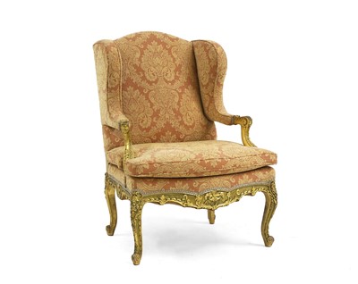 Lot 383 - A gilt fauteuil