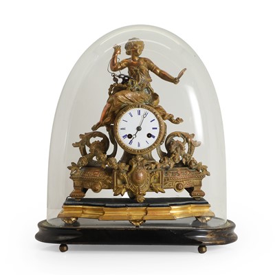 Lot 178 - A gilt metal mantel clock