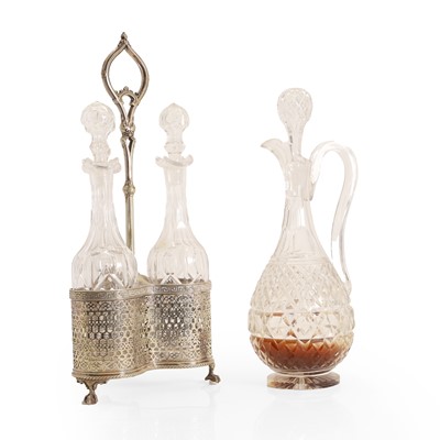 Lot 164 - A Victorian silver plated decanter cruet
