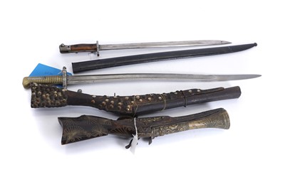 Lot 381 - A British 1907 pattern bayonet and a French 1877 Chassepot bayonet
