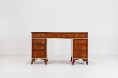 Lot 366 - A George III-style rosewood and brass desk