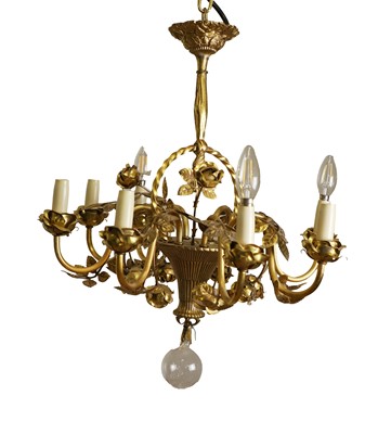 Lot 332 - An eight branch gilt metal ceiling light