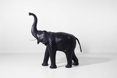 Lot A large leather elephant