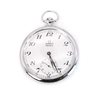 Lot 348 - A top wind open faced Omega pocket watch